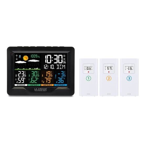 Station Météo Ankilo Avec 2 Capteurs Extérieurs - Thermomètre Et Hygromètre Intérieur/extérieur - Portée 100m, Affichage ℃/℉, Mémoires Max/min