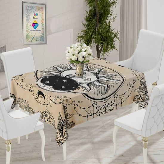 Nappe antitache noire - 137 x 274 cm, facile à nettoyer et résistante aux plis Nappe antitache noire - 137 x 274 cm, facile à nettoyer et résistante aux plis