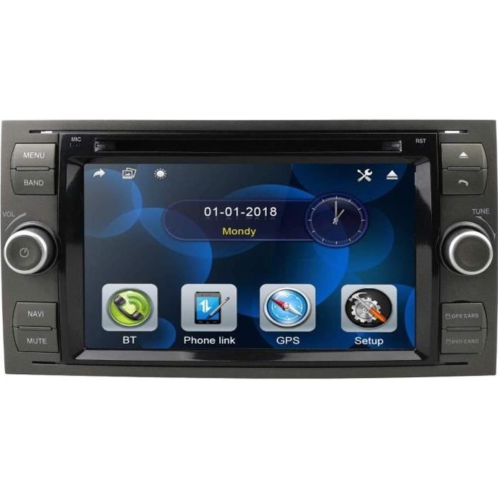 Autoradio Lecteur DVD 2 Din 7 Pouces Autoradio Navigation GPS Skonsole in Dash Headunit pour Ford Focus Support Écran Tactil 2467
