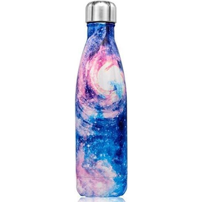 Bouteille Isotherme en Acier Inoxydable, Gourde Isotherme 500 ml sans BPA, Thermos pour Maintien Chaud 12 Heures et Froid 24 Heures