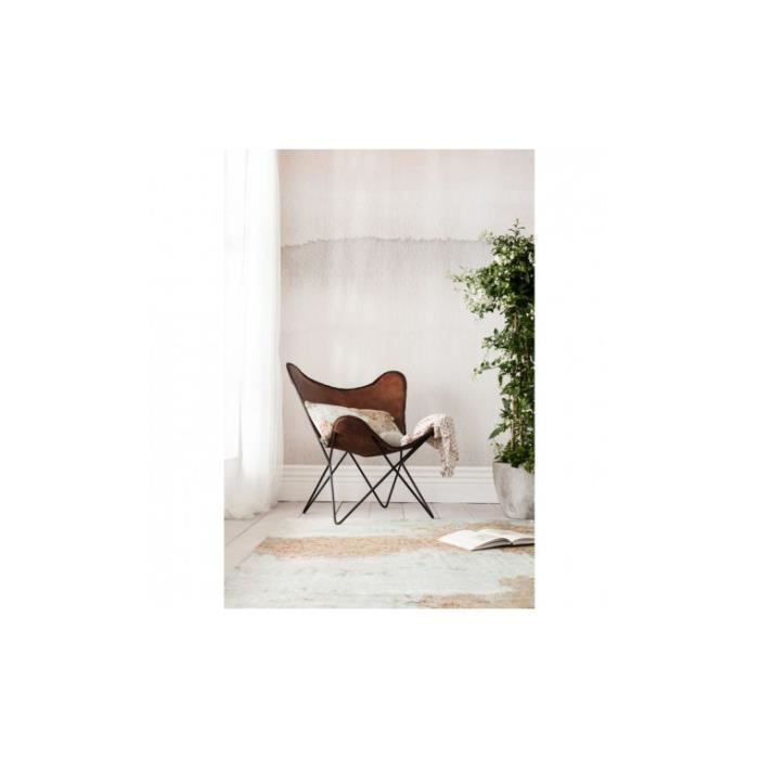 Fauteuil cuir marron BUTTERFLY