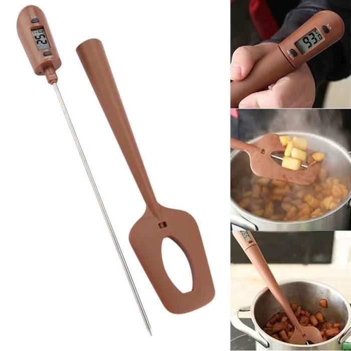Numérique clair Spatule Thermomètre pour chocolat, crèmes, sauces, confitures et sirops lecture instantanée