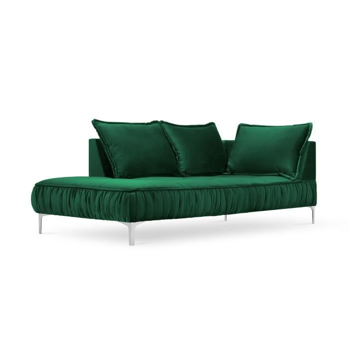 Canapé d'angle 2 places Tissu Vert