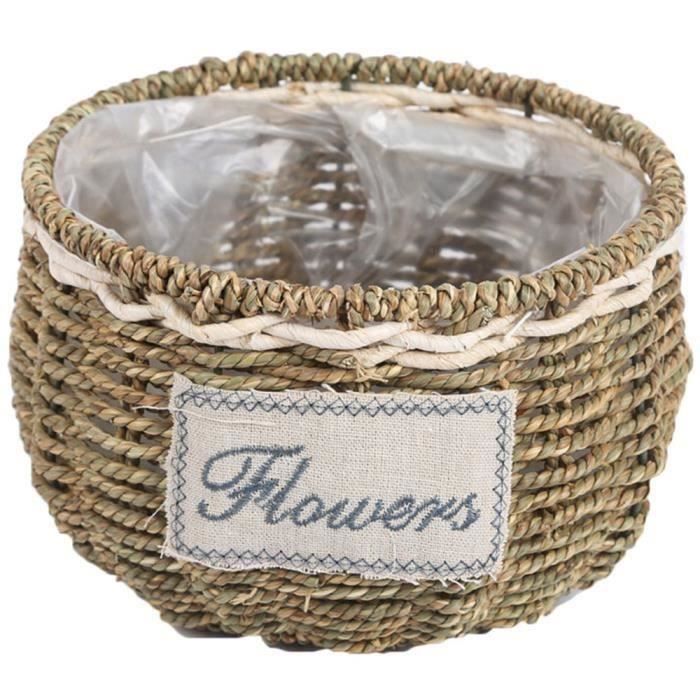 Tissé Panier de Pain de Pain de Panier de Fleur de Stockage de Stockage de Pots de Fleurs de Nourriture Vase Paniers Tissés Vase L