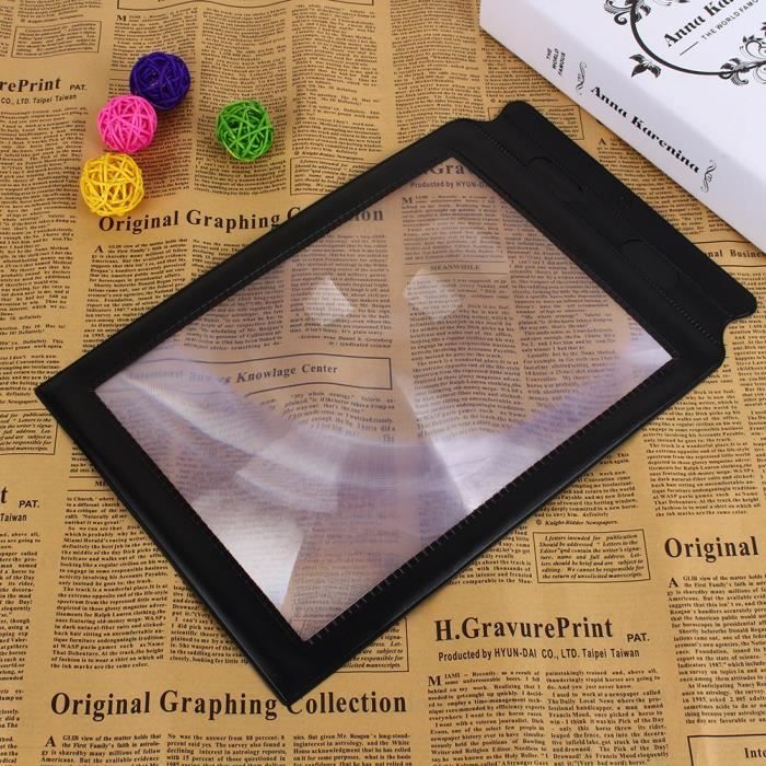 A4 pleine page 3x feuille de loupe grande loupe livre aide à la lecture lentille en PVC
