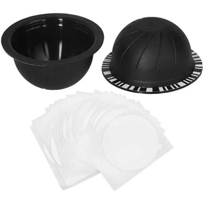 Capsule de café réutilisable Tasse de Filtre de Capsule de Café 230ml avec Papier d'Aluminium Jetable pour Nespresso Vertuo