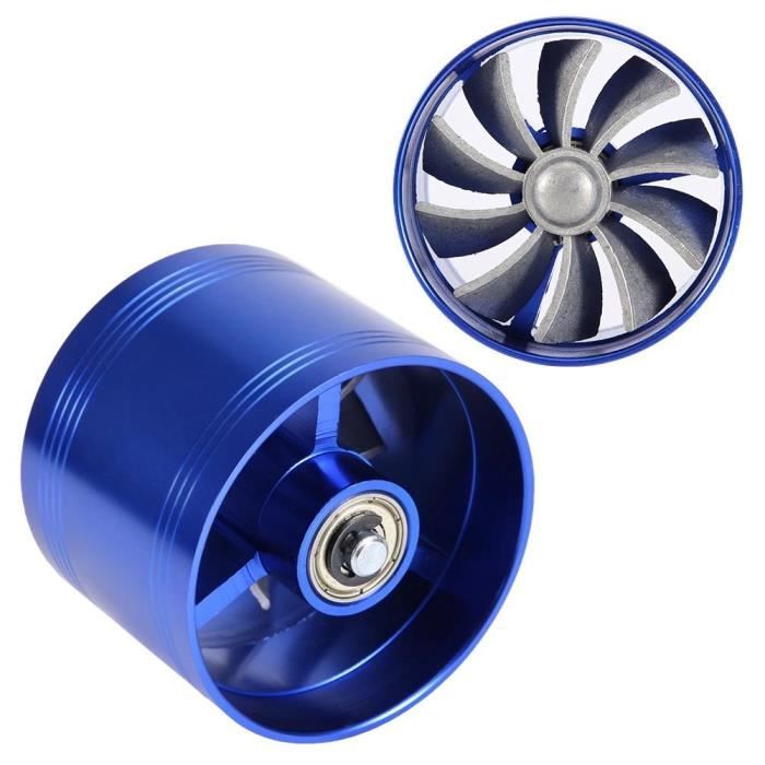 Atyhao Chargeur d'admission d'air Turbine d'Admission Unilatérale Voiture Turbonator à Ventilateur 64 mm Diamètre ExtérieurBleu