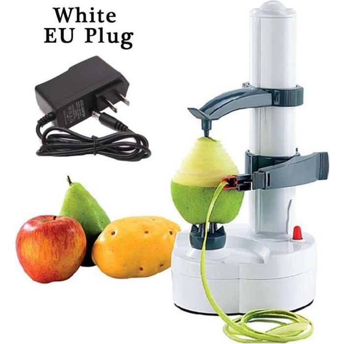 Couteau - Econome,Multi Électrique Pomme Éplucheur Pour Fruits Légumes Automatique En Acier Inoxydable Rotato - Type EU White