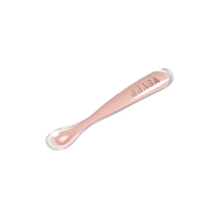 BEABA Cuillère 1er âge silicone old pink