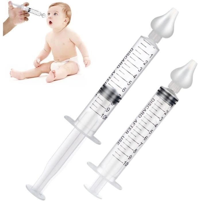 Mouche-bébé, kit de 2 irrigateurs nasal 10ml, seringue nasale réutilisable