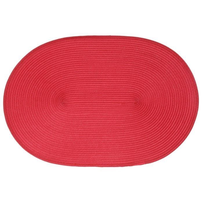 Set de table tressé ovale - Rouge