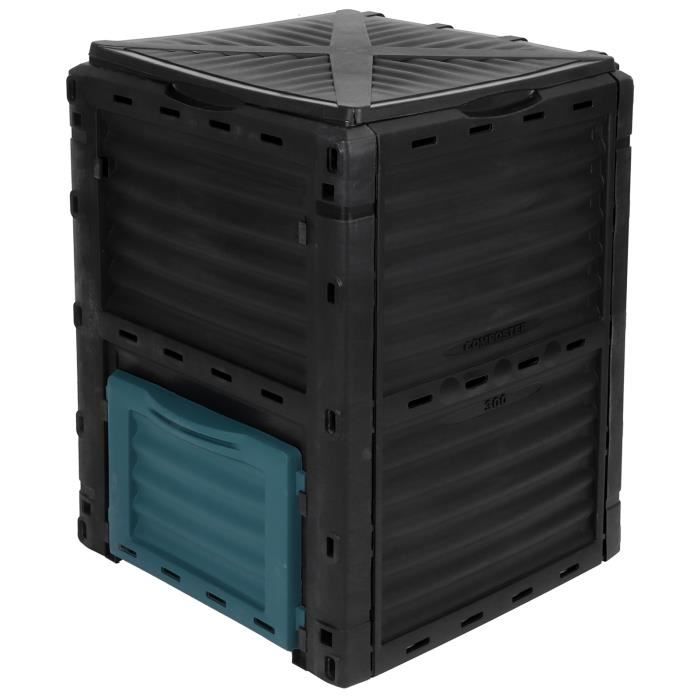 Cikonielf outil de jardin Bac de compostage 300L Conteneur de compost de grande capacité pour les fournitures de jardin extérieur