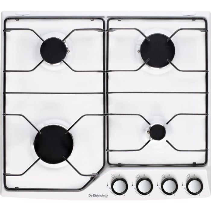 De dietrich - plaque de cuisson gaz émail 4 feux blanc - dpe7610w