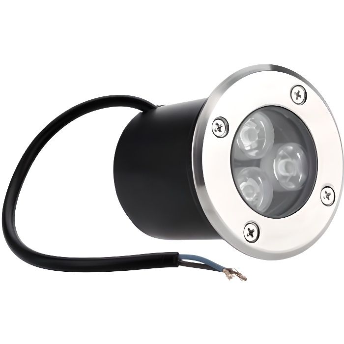 Spot Encastrable de Sol LED - 3X1W - Bridgelux - 12V ø72mm Blanc Neutre 4000 - 4500K