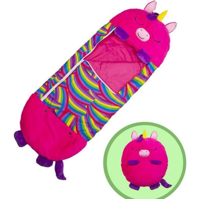 KALAVIKA Mignon Sac de Couchage Enfant Oreiller de Jeu Duvet Enfant avec Oreiller 180*70cm Fuchsia