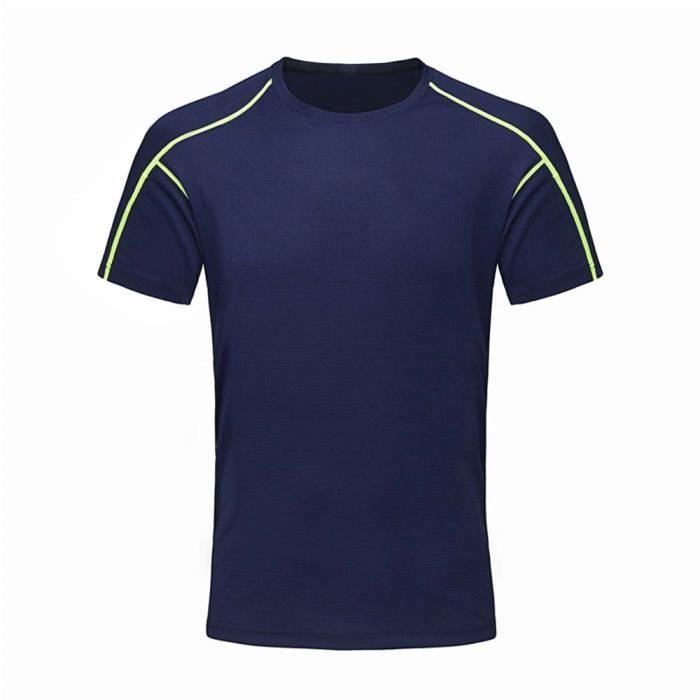 Tee Shirt de Sport Running Homme Fitness Manches Courtes Respirant Confortable Séchage Rapide