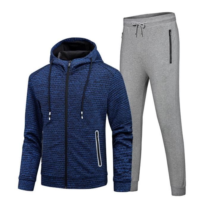 Ensemble de Jogging Sports Homme Vêtements Veste+Pantalon Homme de Sport Fashion