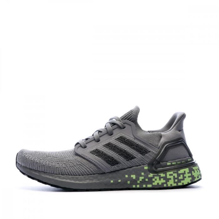 Chaussures de running grises homme Adidas Ultraboost 20