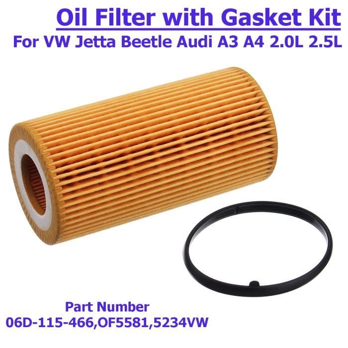 1x Filtre à huile moteur avec Joint Pour VW Jetta Beetle Golf Audi A3 A4 2.0L 2.5L