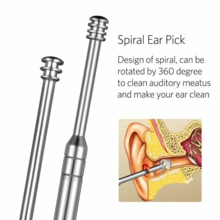 8pcs cure-oreille ensemble de nettoyage outil de soins de santé décapant d'oreille