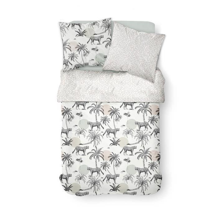 Housse de couette 240x260 Sunshine Valgrande + 2 taies 100% coton 57 fils Blanc