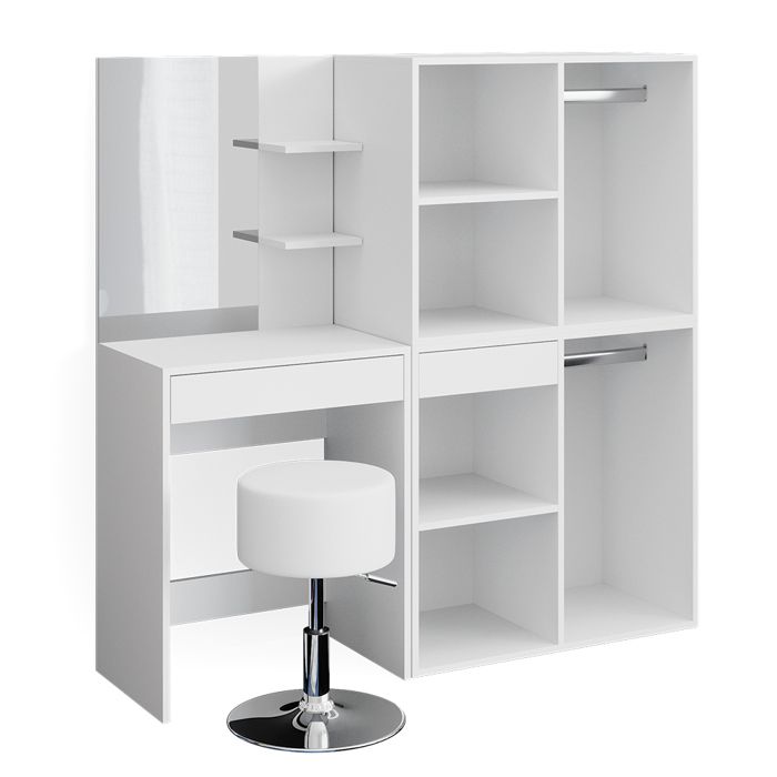 Coiffeuse Vicco Isabelle Avec Miroir Et Tiroirs - Meuble De Maquillage Blanc