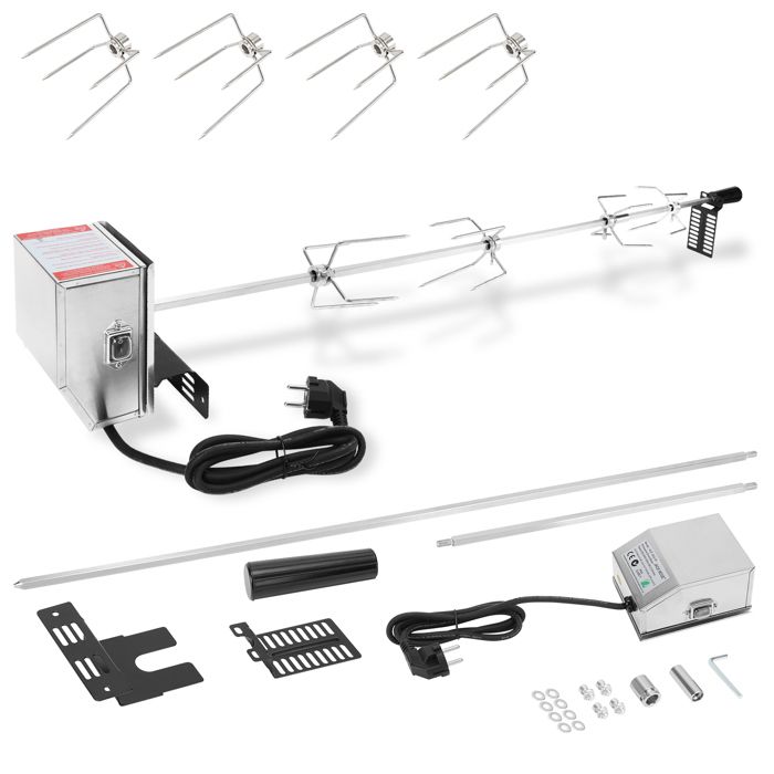 TRMLBE Broche Rotative 107cm - Set Complet Pour Grillades Avec Moteur 220V-240V | Parfait Gaz, Charbon, Électrique