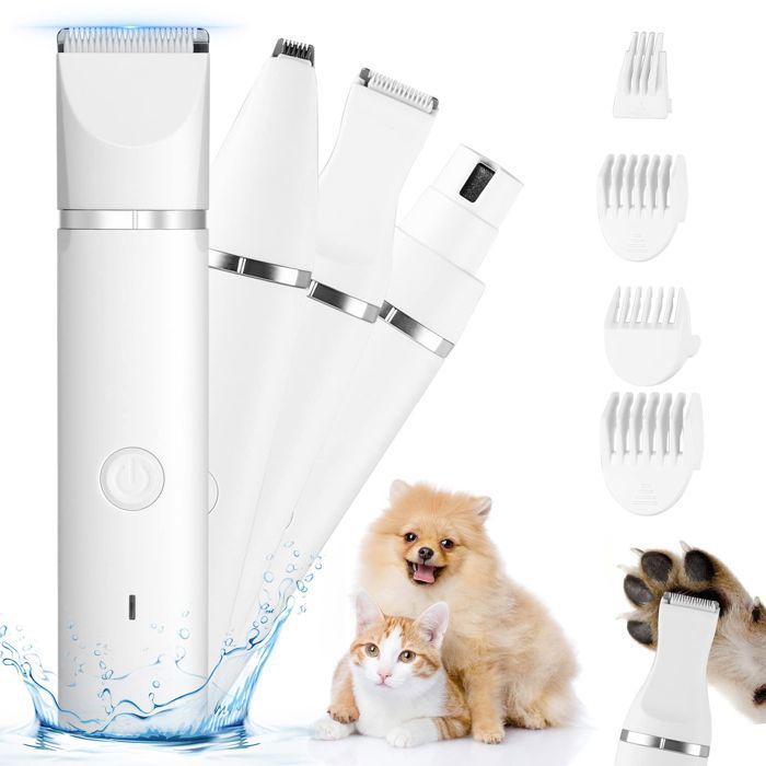 Comparer les prix de C Tondeuse chien 4 en 1 tondeuse professionnelle polyvalente pour chiens 1,5 heure de temps d'utilisation recharge par usb noir et