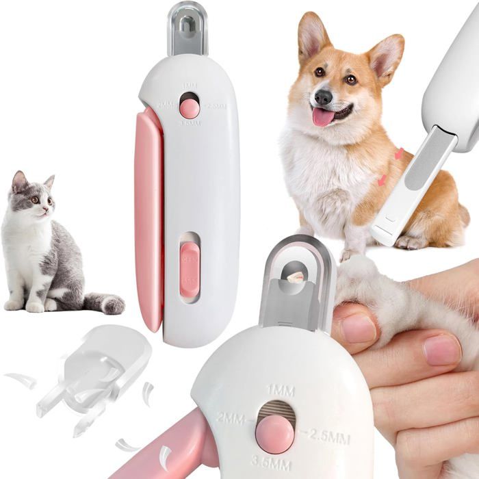 Meilleurs prix pour Coupe-ongles pour chat avec ouverture réglable,coupe-griffes pour chien avec 4 vitesses et lime à ongles,outil de toilettage(rose)