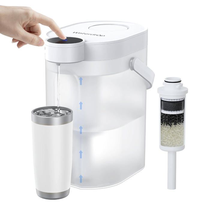 Waterdrop FreshTaste Adoucir IEau Carafe Filtrante Électrique Distributeur de Filtre à Eau Instantané 4L Blanc (Filtre: WD-EWFS)