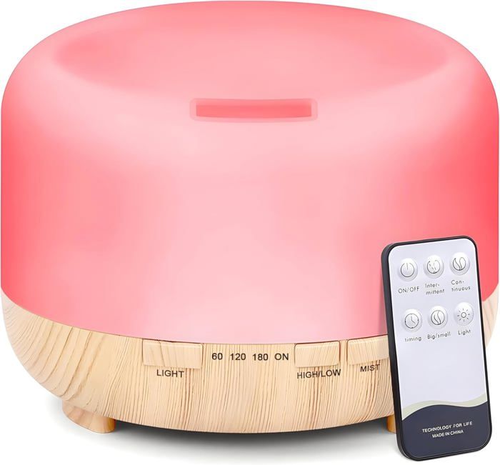Diffuseur D'Huiles Essentielles Ultrasonique 300ml - Design Bois, USB, Minuterie, Lumières RGB | Humidificateur & Aromathérapie