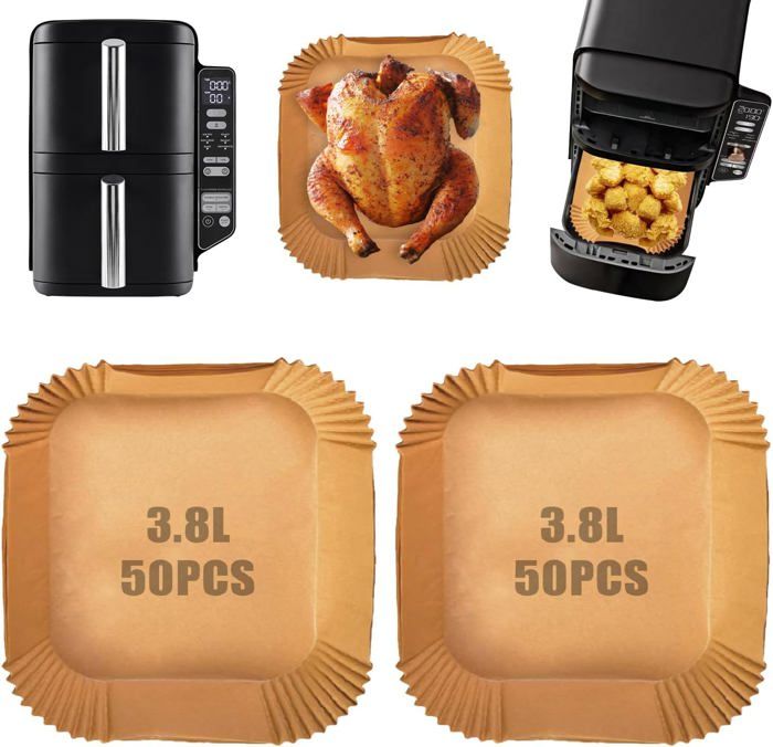 100 Pièces Papier Cuisson Air Fryer Pour Ninja Double Stack Air Fryer Sl300Eu Accessoires Air Fryer Pour Ninja Double Stack 7 6L S