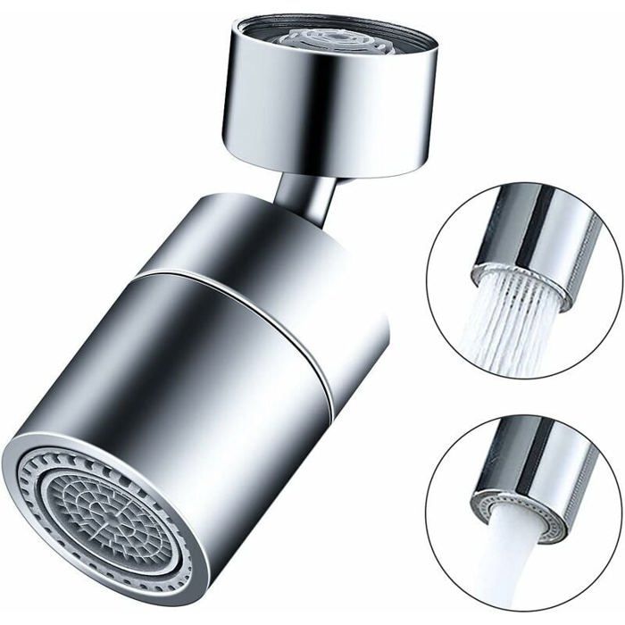 Aérateur de Robinet, 720° Mousseur Robinet de Cuisine, Réglable