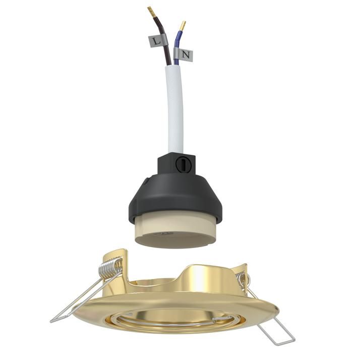 PROMOTION Spots encastrés - 6 pcs Ronds GU10 Or Ø90 mm Acier 95540 - BestMeuble