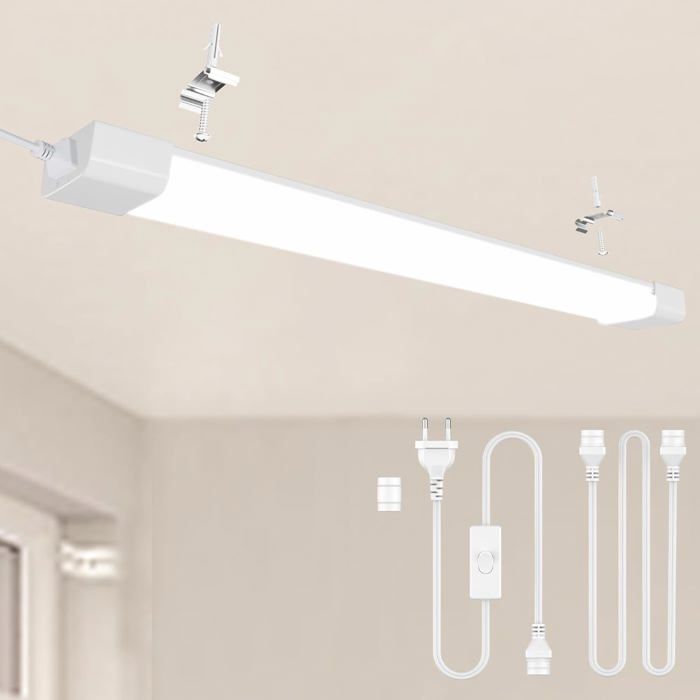 Modlicht Tube Neon LED Étanche IP65 150cm - 45W 5000lm Blanc Neutre 4000K Avec Prise Connectable (Garage/Sous-sol)