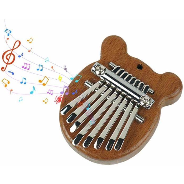Mini Kalimba 8 Touches Acrylique Forme Oreille De Chat - Instrument Portable Cristal Avec Cordon - Alnicov