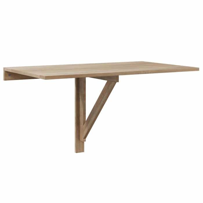 Table murale rabattable - vidaXL - Chêne - 100x60 cm - 56 cm hauteur - Pliable - Support triangulaire - 20 kg capacité