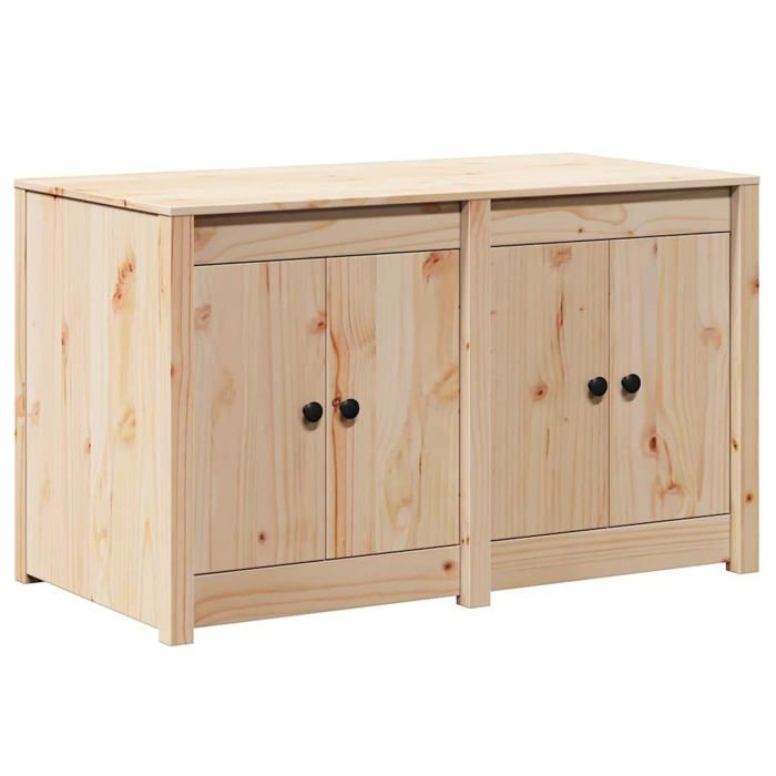 Armoire de cuisine en bois de pin - vidaXL - Bois de pin massif - 106x55x64 cm - Beige - Non traité - 3 compartiments