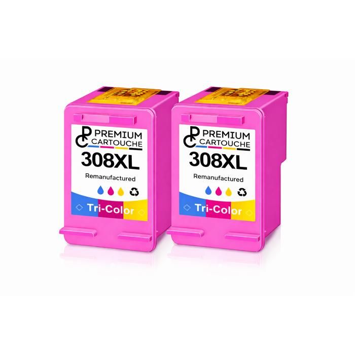 Pack de 2 Cartouches compatible pour HP 308XL Couleur Premium Cartouche ...