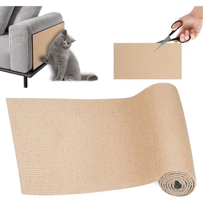 Griffoir Chat Canapé Protection canape Chat Tapis Griffoir pour Facile à Couper Meubles Murs Sisal et Moquette DIY Kak ARBRE A CHAT