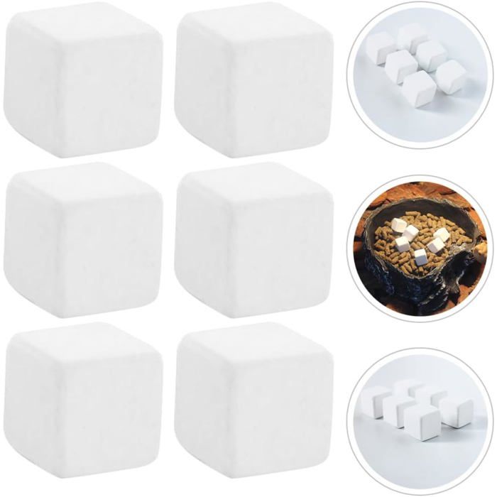 Lot de 6 Blocs de Calcium Minéral pour Tortues Aquatiques et Terrestres Cube à Mâcher Enrichi EGRAINOIR - MOULIN A CEREALES