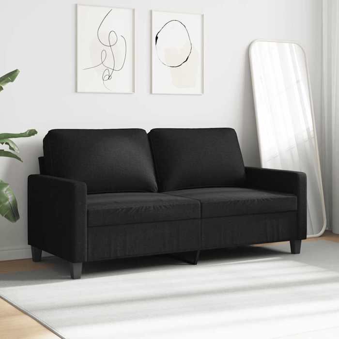 Antitaches Canapé à 2 places Scandinave - LEMONTREE - pour salon - Noir 140cm Tissu Size globales:158x77x80cm 9328185237