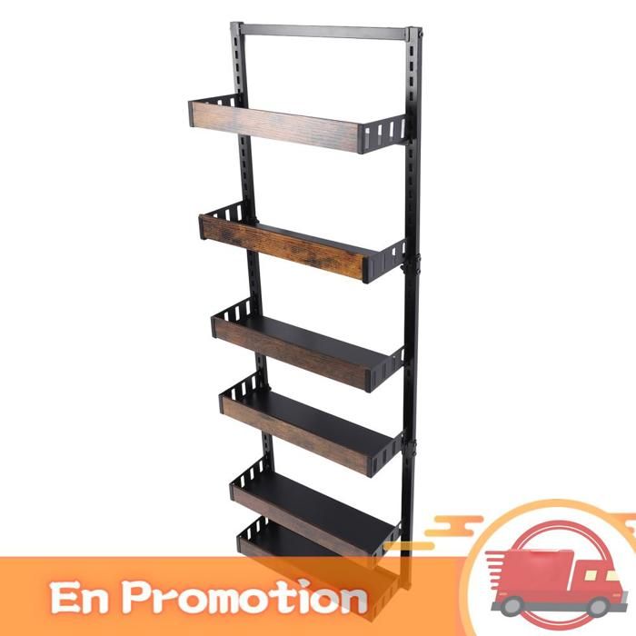 zerone Organisateur de garde-manger au-dessus de la porte Organisateur de Garde-manger Réglable à 6 Couches sur la meuble bac