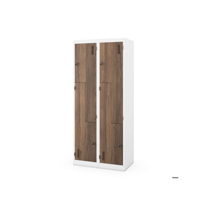 Armoire de type L blanche / noyer : Eco Design JULIA 800 x 1850 x 400 mm