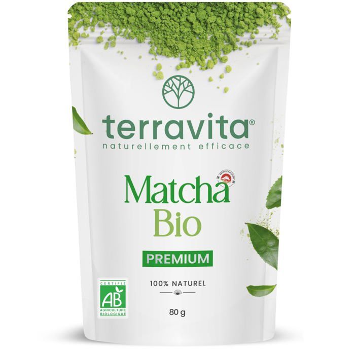 Thé Matcha BIO 80g  Grade Premium Japonais  Faible Amertume  Récolté à la Main au Japon (Shizuoka)  Poudre de Thé Vert Matcha Anti