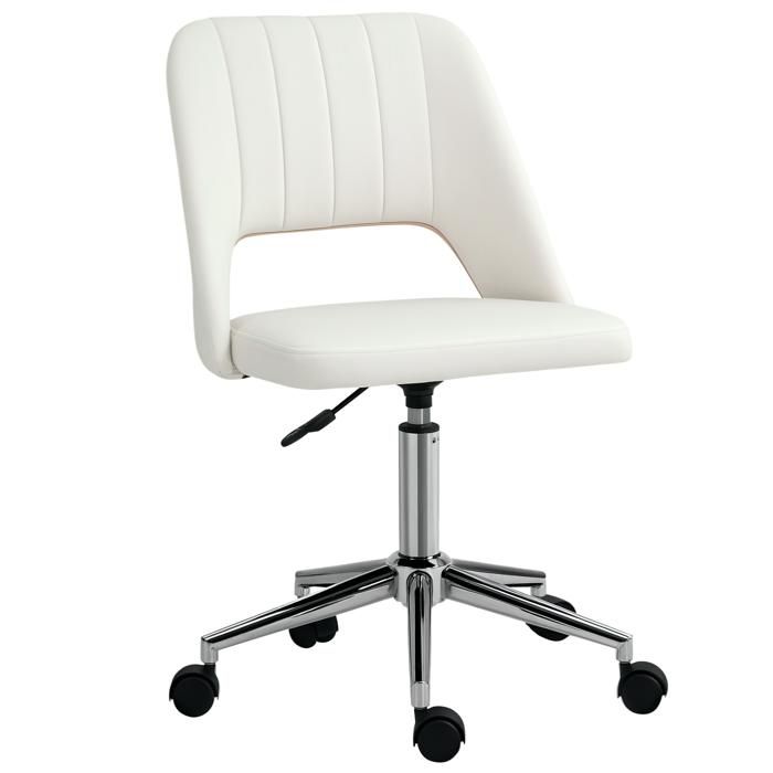 Chaise de bureau - MINIMAL - Réglable - Ergonomique - Pivotante 360° - Blanc crème Chaise de bureau - MINIMAL - Réglable - Ergonomique - Pivotante 360° - Blanc crème