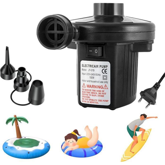 Pompe à Air Électrique Gonfleur Dégonfleur Gonfleur avec 3 Buses Pompe à Pagaies AC 220V-240V Electrique Paddle Piscine Pom