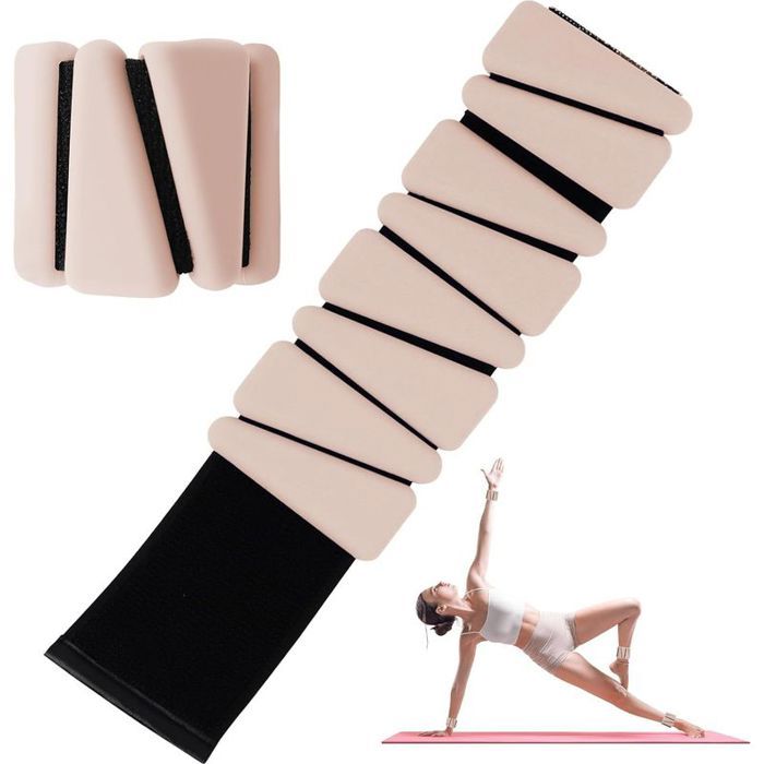 Lot de 2 poids de poignet réglables pour poignet et cheville pour homme et femme - Bracelets de poignet en silicone pour yoga dan