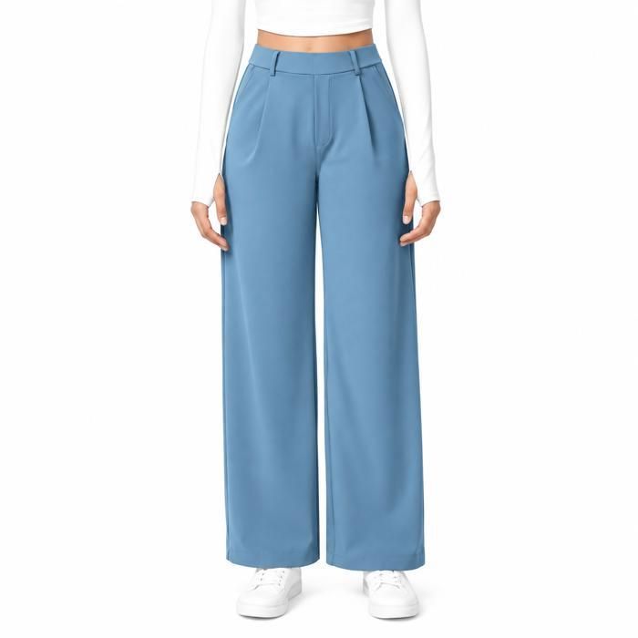 ENSEMBLE DE VETEMENTS DE SPORT Pantalon tailleur femme AProsp coupe droite ample avec poches tailles S-3XL Bleu