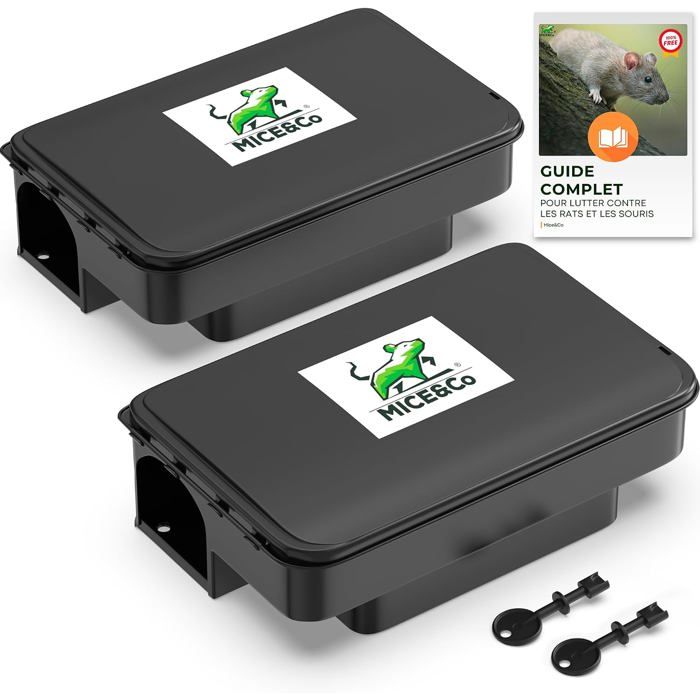 Lot De 2 Boîtes À Appât Professionnelles Inviolables Stations Sécurisées Pour Pièges À Rats Et Souris Usage Intérieur Extérieur